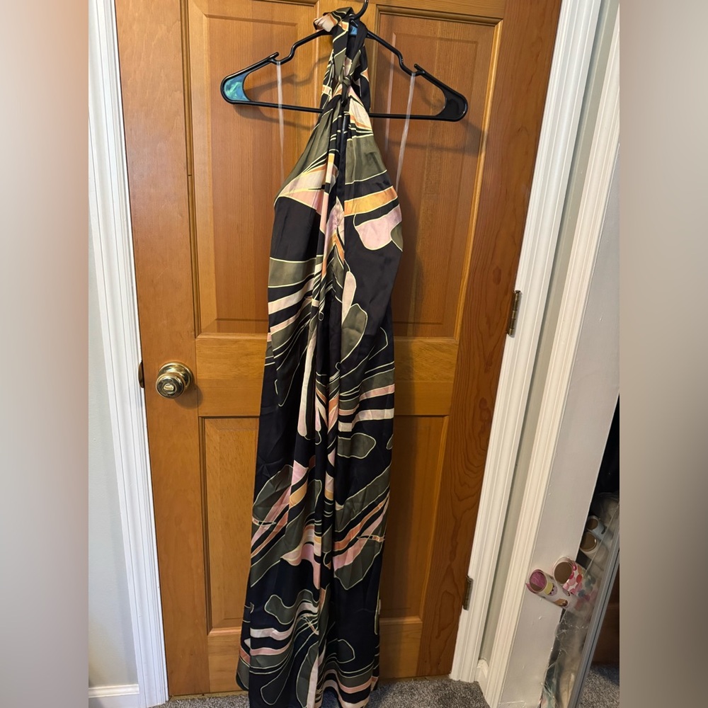Elan Black and Pink Abstract Curtains - Picture 3 of 6